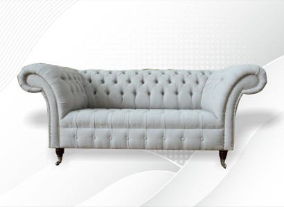 Chesterfield 2-местный диван для гостиной из ткани со стежкой - новый.